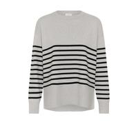 Strickpullover KAFFE "Damen Strickpullover KAlimone", Damen, Gr. XXL, grau (grau melange, schwarz stripe), Obermaterial: 50% Viskose LENZING LenzingCV. 28% Polyester PES. 22% Nylon NY., Pullover Stric