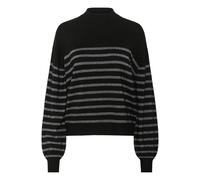 Strickpullover KAFFE "Damen Strickpullover KAlizz", Damen, Gr. L, schwarz (schwarz, silber stripe), Obermaterial: 67% Viskose CV. 20% Nylon NY. 13% Polyester PES., Pullover Strickpullover (16743549-L)