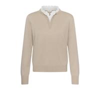 Strickpullover KAFFE "Damen Strickpullover KAlizza", Damen, Gr. M, beige (feather gray), Obermaterial: 80% Viskose LENZING ECOVERO CV LenzEcov. 20% Nylon NY., Pullover Strickpullover (81408210-M) feat