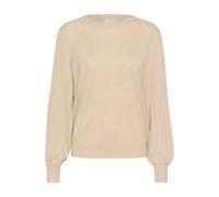 Strickpullover KAFFE "Damen Strickpullover KAlone", Damen, Gr. L, beige (feather gray melange), Obermaterial: 80% Viskose CV. 20% Nylon NY., Pullover Strickpullover (49636339-L) feather gray melange