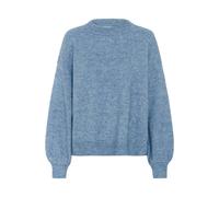 Strickpullover KAFFE "Damen Strickpullover KAluca", Damen, Gr. XS, blau (windward blau melange), Obermaterial: 32% Polyacryl PAN. 32% Polyester PES. 20% Wolle mw. 12% Nylon NY. 4% Elasthan EL., Pullov