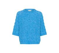 Strickpullover KAFFE "Damen Strickpullover KAmalene", Damen, Gr. XS, blau (malibu blau melange), Obermaterial: 78% Polyester PES. 13% Polyacryl PAN. 6% Wolle mw. 3% Elasthan EL., Pullover Strickpullov