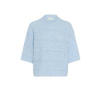 Strickpullover KAFFE "Damen Strickpullover KAmonia", Damen, Gr. XS, blau (powder blau melange), Obermaterial: 78% Polyester PES. 13% Polyacryl PAN. 6% Wolle mw. 3% Elasthan EL., Pullover Strickpullove