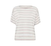 Strickpullover KAFFE "Damen Strickpullover KAregina", Damen, Gr. S, beige (feather gray, chalk stripe), Obermaterial: 70% Viskose CV. 20% Nylon NY. 10% Polyester PES., Pullover Strickpullover (2747330