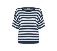 Strickpullover KAFFE "Damen Strickpullover KAregina", Damen, Gr. XS, blau (midnight, chalk stripe), Obermaterial: 70% Viskose CV. 20% Nylon NY. 10% Polyester PES., Pullover Strickpullover (65643536-XS