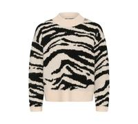 Strickpullover KAFFE "Damen Strickpullover KAsandra", Damen, Gr. XL, weiß (turtledove, schwarz animal), Obermaterial: 53% Polyester PES. 39% Polyacryl PAN. 5% Wolle mw. 3% Elasthan EL., Pullover Stric