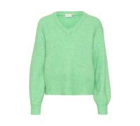 Strickpullover KAFFE "Strickpullover KAtrina", Damen, Gr. L, grün (spring bouquet melange), Obermaterial: 47% Polyacryl PAN. 35% Polyester PES. 13% Polyamid PA. 5% Wolle mw., Pullover Strickpullover (