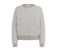 Strickpullover KAFFE "Strickpullover KAbitzy", Damen, Gr. XS, grau (grau m., chalk zig zag), Obermaterial: 35% Polyester PES. 32% Polyacryl PAN. 17% Wolle mw. 12% Nylon NY. 4% Elasthan EL., Pullover S