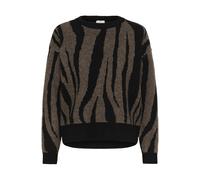 Strickpullover KAFFE "Strickpullover KAbitzy", Damen, Gr. XXL, schwarz (schwarz, moral m. animal), Obermaterial: 35% Polyester PES. 32% Polyacryl PAN. 17% Wolle mw. 12% Nylon NY. 4% Elasthan EL., Pull