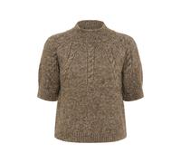 Strickpullover KAFFE "Strickpullover KAcuba", Damen, Gr. XL, braun (morel melange), Obermaterial: 47% Polyacryl PAN. 35% Polyester PES. 13% Polyamid PA. 5% Wolle mw., Pullover Strickpullover (22743907