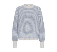 Strickpullover KAFFE "Strickpullover KAellery", Damen, Gr. XXL, grau (light graum, windward structure), Obermaterial: 38% Polyacryl PAN. 35% Polyester PES. 18% Nylon NY. 6% Wolle mw. 3% Elasthan EL., 