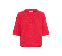 Strickpullover KAFFE "Strickpullover KAemilie", Damen, Gr. S, rot (raspberry), Obermaterial: 64% Polyester PES. 18% Polyacryl PAN. 10% Wolle mw. 5% Alpaka WP. 3% Elasthan EL., Pullover Strickpullover