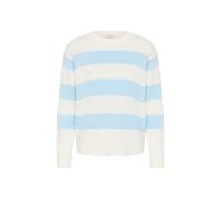 Strickpullover KAFFE "Strickpullover KAharriet", Damen, Gr. XL, weiß (chalk, nantucket stripe), Obermaterial: 100% Baumwolle CO., Pullover Strickpullover (38854929-XL) chalk, nantucket stripe