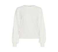 Strickpullover KAFFE "Strickpullover KAkaren", Damen, Gr. S, weiß (chalk), Obermaterial: 80% Viskose CV. 20% Nylon NY., Pullover Strickpullover (85755224-S) chalk
