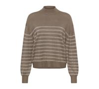 Strickpullover KAFFE "Strickpullover KAlizz", Damen, Gr. XL, braun (morel melange with silber lurex), Obermaterial: 67% Viskose CV. 20% Nylon NY. 13% Polyester PES., Pullover Strickpullover (74191363-