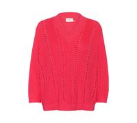 Strickpullover KAFFE "Strickpullover KAlorri", Damen, Gr. XS, rot (raspberry), Obermaterial: 50% Baumwolle CO. 50% Polyacryl PAN., Pullover Strickpullover (47506541-XS) raspberry