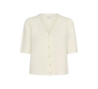 Strickpullover KAFFE "Strickpullover KAmarina", Damen, Gr. S, weiß (chalk cc.), Obermaterial: 53% Polyester PES. 39% Polyacryl PAN. 5% Wolle mw. 3% Elasthan EL., Pullover Strickpullover (85367759-S) c