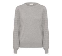 Strickpullover KAFFE "Strickpullover KAnanna", Damen, Gr. XS, grau (grau melange), Obermaterial: 80% Viskose CV. 20% Nylon NY., Pullover Strickpullover (72480010-XS) grau melange