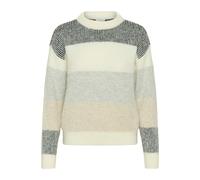 Strickpullover KAFFE "Strickpullover KAneve", Damen, Gr. XS, weiß (chalk multicolor stripe), Obermaterial: 31% Polyester PES. 30% Polyacryl PAN. 13% Alpaka WP. 13% Wolle mw. 10% Polyamid PA., Pullover