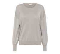 Strickpullover KAFFE "Strickpullover KAregina", Damen, Gr. S, silber (grau silber metallic), Obermaterial: 70% Viskose CV. 20% Nylon NY. 10% Polyester PES., Pullover Strickpullover (76092007-S) grau s