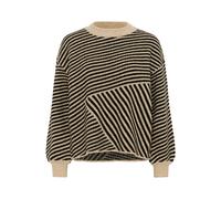 Strickpullover KAFFE "Strickpullover KAverana", Damen, Gr. XL, beige (feather gray melange, schwarz), Obermaterial: 46% Polyacryl PAN. 45% Nylon NY. 5% Wolle mw. 4% Elasthan EL., Pullover Strickpullov