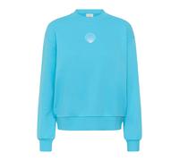 Strickpullover KAFFE "Sweatshirt KAlilje", Damen, Gr. S, blau (aquarius), Obermaterial: 65% Baumwolle CO. 35% Polyester PES., Pullover Strickpullover (28877049-S) aquarius