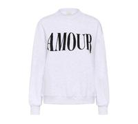 Strickpullover KAFFE "Sweatshirt KAmelody", Damen, Gr. L, grau (light grau melange), Obermaterial: 70% Baumwolle CO. 30% Polyester PES., Sweatshirts Strickpullover (72394020-L) light grau melange