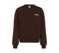 Strickpullover KAFFE "Sweatshirt KAmom", Damen, Gr. XXL, coffee bean, turtledove emb., Obermaterial: 85% Baumwolle CO. 15% Polyester PES., Pullover Strickpullover (76919467-XXL) coffee bean, turtledov