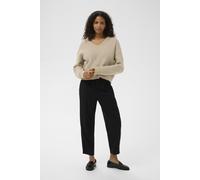 Strickpullover KAFFE "Strickpullover KAlianne", Damen, Gr. L, beige (feather gray melange), Obermaterial: 47% Polyacryl PAN. 35% Polyester PES. 13% Polyamid PA. 5% Wolle mw., Pullover Strickpullover (