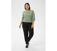 Strickpullover KAFFE "Strickpullover KAlianne", Damen, Gr. XL, grün (sea spray melange), Obermaterial: 47% Polyacryl PAN. 35% Polyester PES. 13% Polyamid PA. 5% Wolle mw., Pullover Strickpullover (400