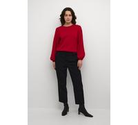 KAFFE Strickpullover KAlone Strickpullover Damen Elegant Rundhals Mode Pullover Casual Winterpullover Gestrickter Haute Red XL