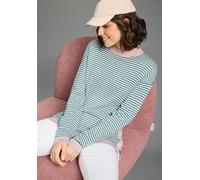 Strickpullover KANGAROOS, Damen, Gr. 32/34, petrol, rosa, Feinstrick, Obermaterial: 50% Baumwolle, 50% Polyacryl, lässig geschnitten hüftlang, Rundhals, Rippstrickbündchen, Pullover Strickpullover, au