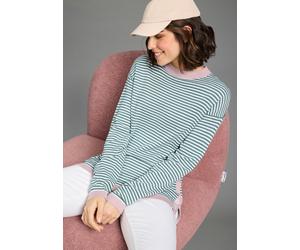 Strickpullover KANGAROOS, Damen, Gr. 48/50, petrol, rosa, Feinstrick, Obermaterial: 50% Baumwolle, 50% Polyacryl, lässig geschnitten hüftlang, Rundhals, Rippstrickbündchen, Pullover Strickpullover, au