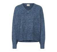 Strickpullover KAFFE "Strickpullover KAtrina", Damen, Gr. S, blau (bering sea melange), Obermaterial: 47% Polyacryl PAN. 35% Polyester PES. 13% Polyamid PA. 5% Wolle mw., Pullover Strickpullover (7431