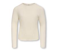Strickpullover KIDS ONLY "KOGIBI LS RIB BOATNECK CP KNT", Mädchen, Gr. 134/140, weiß (weißcap gray), Strick, Obermaterial: 50% Viskose, 27% Nylon, 23% Polyester, unifarben, regular fit normal, U-Boot-