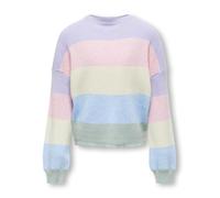 Strickpullover KIDS ONLY "KOGSANDY L/S STRIPE PULLOVER KNT NOOS", Jungen, Gr. 158/164, lavendula, Strick, Obermaterial: 50% Viskose, 27% Nylon, 23% Polyester, colorblocking, gestreift, regular fit hüf