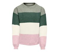 Strickpullover KIDS ONLY "KOGSANDY L/S STRIPE PULLOVER KNT NOOS", Jungen, Gr. 158/164, rosa (desert sage stripes:pineneedle, birch, chalk pink), Strick, Obermaterial: 50% Viskose, 27% Nylon, 23% Polye