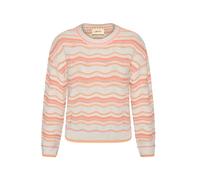 Strickpullover CARTOON "Damen mit Rundhalsausschnitt", Damen, Gr. 42, cream, orange, Obermaterial: 84% Polyester, 13% Viskose, 3% Polyester, oversize normal, Rundhals, Pullover Strickpullover (5068572