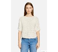 Kurzarmshirt BETTY BARCLAY "Damen kurzarm", Damen, Gr. 40, rohweiß, Strick, Obermaterial: 65% Polyacryl, 35% Polyamid, figurumspielend normal, U-Boot-Ausschnitt, Shirts (98582145-40) rohweiß
