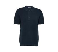 Strukturiertes Strick-Poloshirt L blau 2175900.5978.L