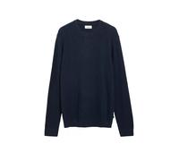Strickpullover S.OLIVER, Herren, Gr. L, blau (navy), Strick, Obermaterial: 100% Baumwolle, unifarben, bequem hüftbedeckend, Rundhals, Bündchen, Pullover Strickpullover, mit Rundhals / Baumwolle (19524