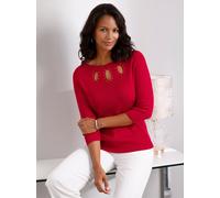 Strickpullover LADY "Feinstrickpullover", Damen, Gr. 48, rot, 55% Baumwolle, 45% Viskose, unifarben, Pullover Strickpullover (61834733-48) rot