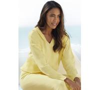 Strickpullover LASCANA "-Kapuzensweatshirt" Gr. 32/34, gelb Damen Pullover (28773421-32) gelb