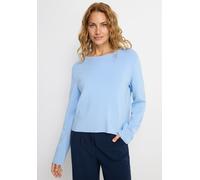 Strickpullover LASCANA, Damen, Gr. 44/46, himmelblau, Feinstrick, Obermaterial: 70% Viskose, 30% Polyamid, unifarben, figurumspielend taillenbedeckt, Rundhals, Pullover Strickpullover (42761910-44) hi