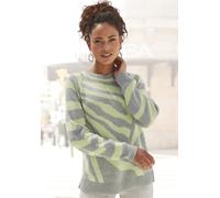 Strickpullover LASCANA Gr. 40/42, grau (grau, limone) Damen Pullover (15780624-40) grau, limone