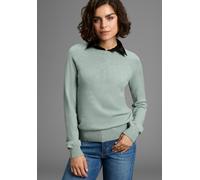 Strickpullover LAURA SCOTT, Damen, Gr. 36/38, mint mélange, Feinstrick, Obermaterial: 50% Viskose, 28% Polyester, 22% Polyamid, meliert, Basic, figurumspielend Po-bedeckend, Rundhals, Pullover Strickp