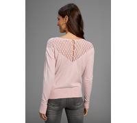 Strickpullover LAURA SCOTT, Damen, Gr. 36, rosa (rosa mélange), Strick, Obermaterial: 50% Viskose, 28% Polyester, 22% Polyamid, leicht transparent, unifarben, figurumspielend hüftbedeckend, Rundhals,