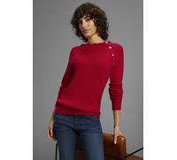 Strickpullover LAURA SCOTT, Damen, Gr. 36, rot (rot mélange), Feinstrick, Obermaterial: 50% Viskose, 28% Polyester, 22% Polyamid, meliert, figurumspielend hüftlang, Rundhals, Rippbündchen, Pullover St