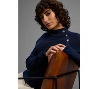 Strickpullover LAURA SCOTT, Damen, Gr. 38, navy, Strick, Obermaterial: 50% Viskose, 26% Polyamid, 24% Polyester, unifarben, lässig geschnitten hüftlang, Rundhals, Raglanärmel, Pullover Strickpullover,