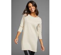 Strickpullover LAURA SCOTT, Damen, Gr. 42, beige, Feinstrick, Obermaterial: 70% Viskose, 30% Polyamid, clean, unifarben, lässig geschnitten hüftbedeckend, U-Boot-Ausschnitt, Pullover Strickpullover, m